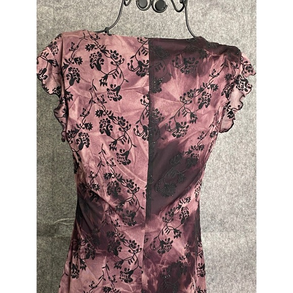 Y2K Speechless Pink Black Floral Dress Velvet Bow Goth Fairycore 90s Revival S - Picture 7 of 12